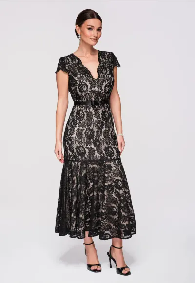 Rochie de seara eleganta maxi LA-OM-DLR296 - Negru