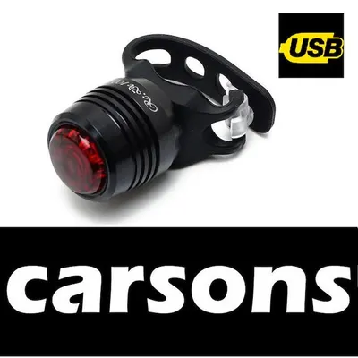 Stop Carsons ruby, reincarcabil USB, 3 moduri luminare, aluminiu