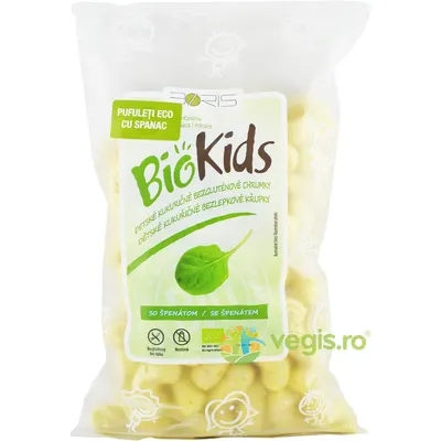 Pufuleti cu Spanac pentru Copii 3+ Ani Ecologici/Bio 55g