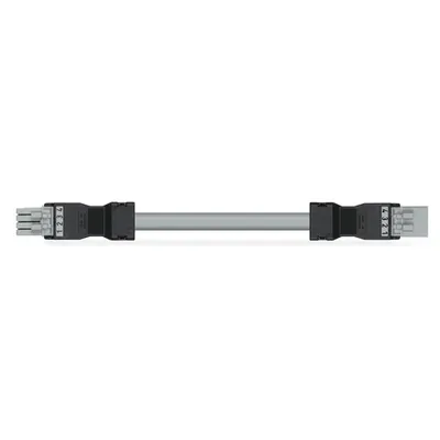 pre-assembled interconnecting cable; Eca; Socket/plug; 4-pole; Cod. B; Control cable 4 x 1.5 mm²; 1 m; 1,50 mm²; gray