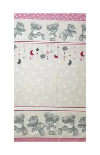 Lenjerie din bumbac cu 5 piese pentru saltea 140x70 cm Beberoyal BearsRabbit Roz