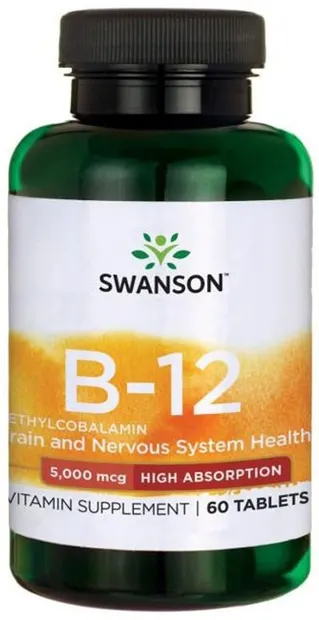 Vitamin B-12, 5 mg, 60 comprimate masticabile, Swanson