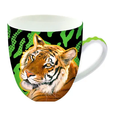 Cană din ceramică, Deluxebase, imprimeu tigru, 440 ml, colecția Animug