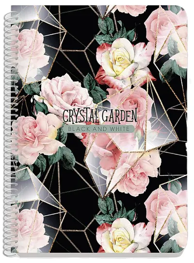Caiet Black&White Crystal Garden - В5, 80 foi, sortiment