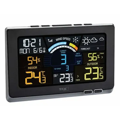 Statie meteo digitala Spring Breeze cu senzor extern wireless de temperatura, umiditate, viteza vant