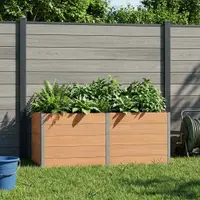 vidaXL Strat înălțat de grădină Maro 250 x 100 x 91 cm WPC și Aluminiu