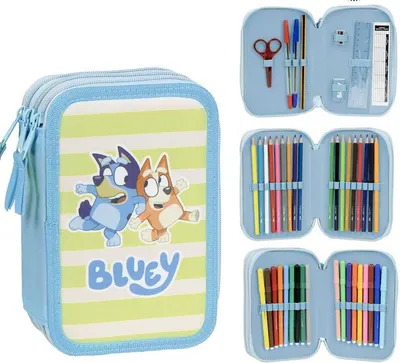 Penar echipat Cerda Bluey - 3 compartimente cu fermoar