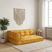 vidaXL Perna pentru canapea pe palet 3 buc. Țesătură Galben