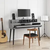 vidaXL Birou de studio Sonoma gri 130 x 42,5 x 36 cm Lemn prelucrat
