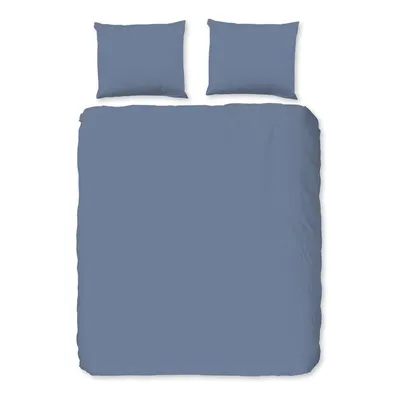Lenjerie de pat albastră din flanelă pentru pat dublu/extinsă 200x220 cm – Good Morning