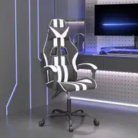 vidaXL Scaun de jocuri, negru și alb, piele ecologică