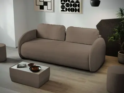 Canapea Ovelis 3 locuri extensibila plusata maro