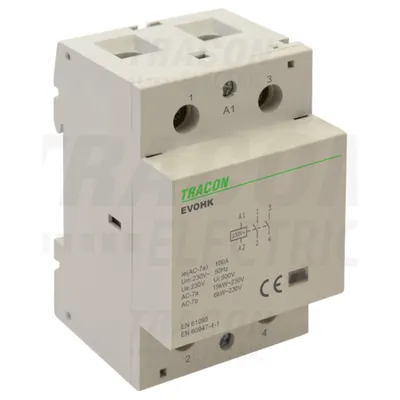 Contactor modular deinstalatii EVOHK2-80 230V, 50Hz, 3 Mod, 2×NO, AC1/AC7a, 80A