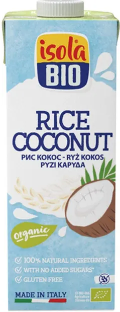 cBăutură organică din orez și alune, fără gluten 1 l, Isola Bio