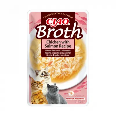 Hrana umeda pentru pisici Ciao Broth cu pui somon 40 gr