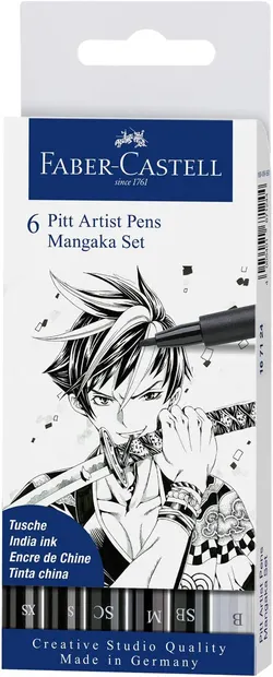 Faber-Castell Pitt Artist Manga Set - Mangaka, 6 bucăți