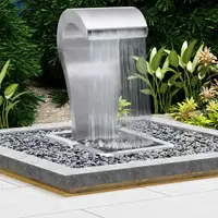 vidaXL Fântână de grădină, argintiu, 34x49x82 cm, oțel inoxidabil