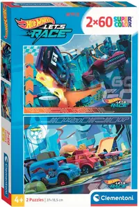 Puzzle pentru copii Clementoni din 2 x 60 piese - Hot Wheels