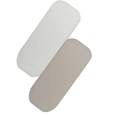 Set cearceafuri cu elastic, Lionelo, 70x28 cm, Pentru landouri si patutul co-sleeper Malin, Pentru saltele de max. 10 cm inaltime, Din bambus, Usor de spalat, 30 grade, Fara calcare, Ecologic, Alb/Bej