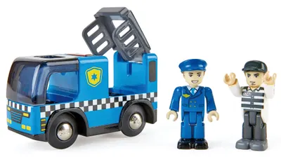 Jucarie din lemn Hape - Masina de politie cu sirene