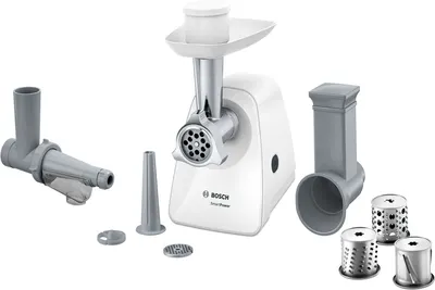 Mașină de tocat carne Bosch - MFW2517W, 350W, 1.7 kg/min, alb