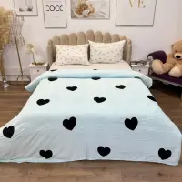 Patura Super Soft Cocolino, 200x230 cm – Rasfat absolut in zilele reci, Bleu, inimioare