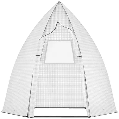 Outsunny Mini Șopron pentru Plantare cu Uși Rulante pentru Grădină și Balcon Protecție iarna Alb 160 x 140 x 180 cm | Aosom Romania