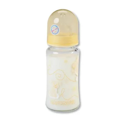 Sticlă de sticlă Baby Nova - 230 ml, galben
