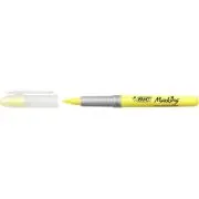 Evidentiator Bic Brite Liner Grip, galben, 12 bucati/set
