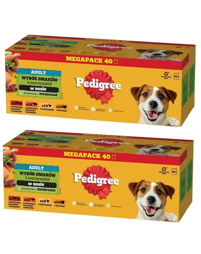 PEDIGREE Adult plicuri caini 80x100g mix arome in sos pui, vita, curcan, miel cu legume