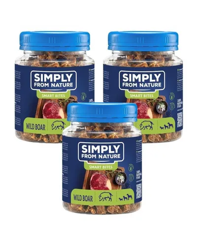 SIMPLY FROM NATURE Smart Bites Gustare antrenament caine 3x130 g mistret