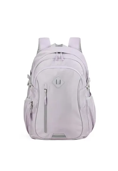 Rucsac unisex cu bareta pe piept si compartiment pentru sticla de apa - Violet deschis