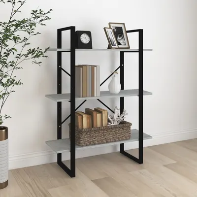 vidaXL Bibliotecă, gri sonoma, 80x30x105 cm, lemn prelucrat