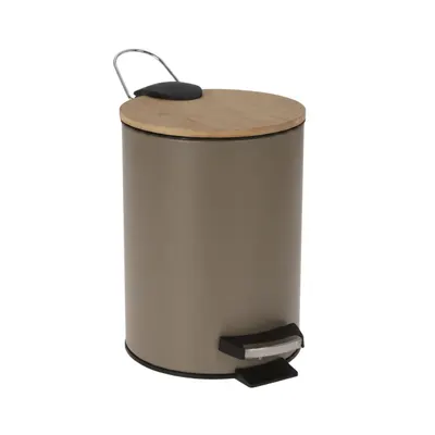 Coș de gunoi cu pedală, capacitate 3l, culoarea taupe, 17x24 cm