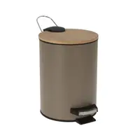 Coș de gunoi cu pedală, capacitate 3l, culoarea taupe, 17x24 cm