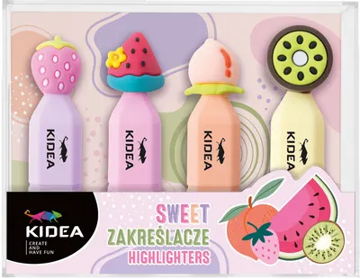 Set de markere textile Kidea - Fruit, 4 bucăți