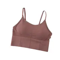 L/XL - Bustiera Sport pentru Dama, cu Bretele Reglabile si Spatele Gol, Fara Cusaturi, Model Push Up, Crem, MIX14114-1244