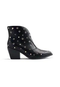Ghete cowboy de piele ecologica - Negru