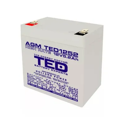Acumulator AGM VRLA TED High Rate TED003287, 12 V, 5.2 Ah, F2