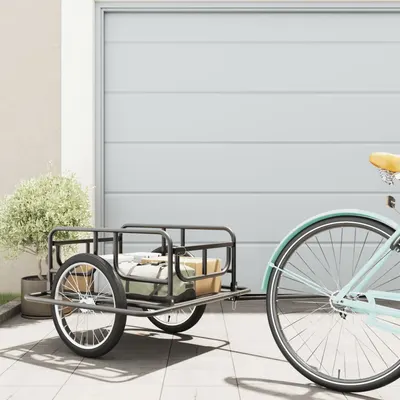 Gossi remorca de bicicleta, negru, 130x73x48,5 cm, otel