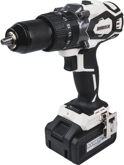 Mașină de găurit fără fir Raider - Industrial, RDI-CDB03W, 20V, cu baterie și încărcător
