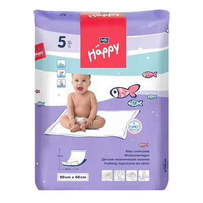 Cearceaf Absorbant Happy 90x60, 5 Bucati