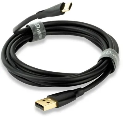 Cablu QED - Connect QE8184, USB-C/USB-A, 0,75m, negru