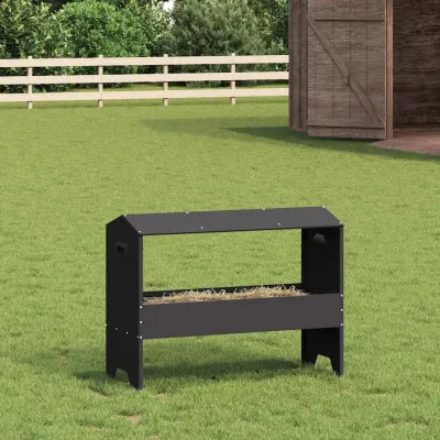 vidaXL Jgheab pentru hrănirea animalelor Negru 79 x 35 x 62 cm 15 kg