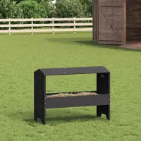 vidaXL Jgheab pentru hrănirea animalelor Negru 79 x 35 x 62 cm 15 kg