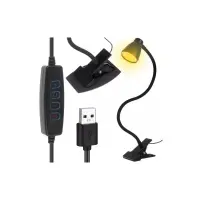 Lampa de birou, 24 LED-uri, 3 culori iluminare, 10 trepte intensitate, USB, 5W, 45x5x8,5 cm, negru