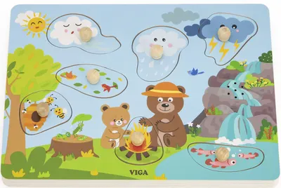 Puzzle muzical din lemn Viga Toys - Natură