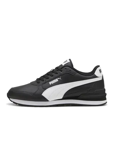 Pantofi sport ST Runner v4 de piele si piele ecologica - Negru stins/Alb murdar