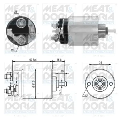 Solenoid Electromotor Potrivit Volvo C30, S40 Ii, V50; Ford C-Max, Fiesta Iv, Fiesta V, Fiesta Minivan, Focus C-Max, Focus I, Focus Ii, Fusion, Puma; Mazda 2 1.25 1.4 1.6 08.95-12.12