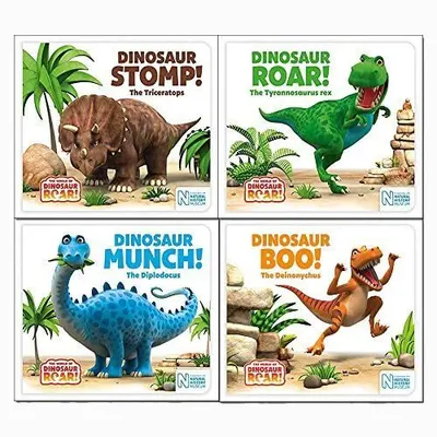 The World Of Dinosaur Roar Series Books 1 - 4 Collection Set (dinosaur Roar, Dinosaur Boo, Dinosaur Munch, Dinosaur Stomp)